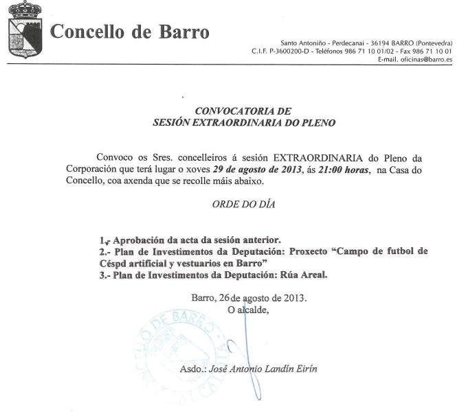 bando concello de barro