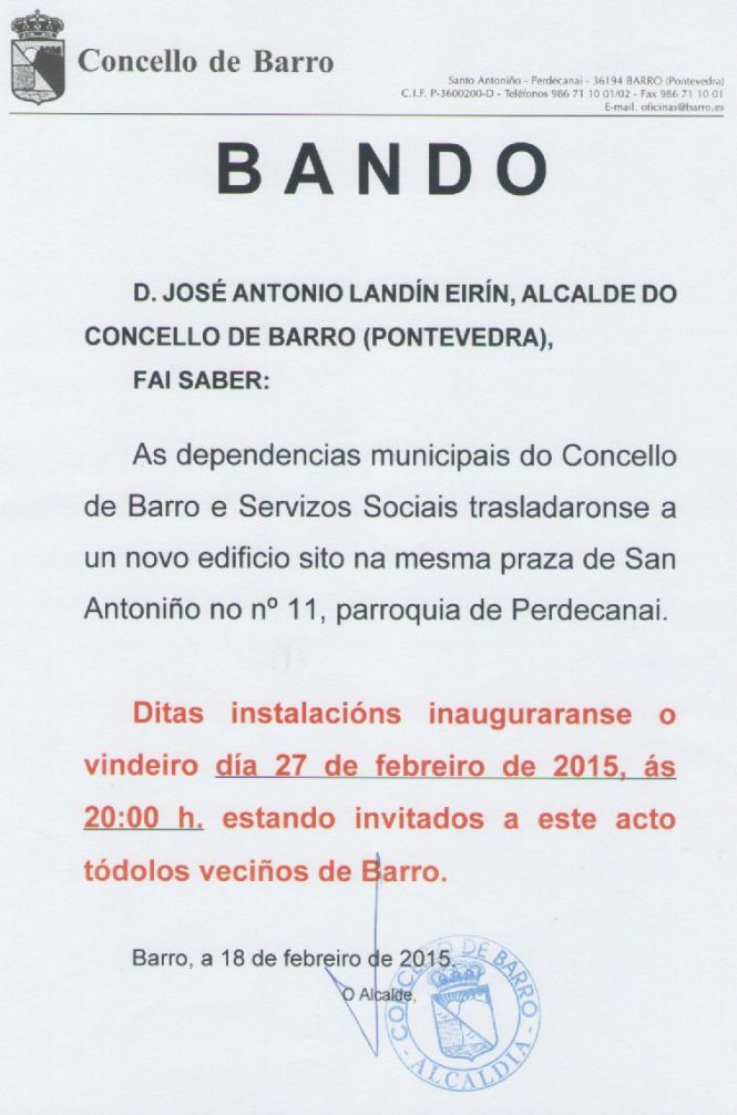 Bando INAUGURACION CONC BARRO