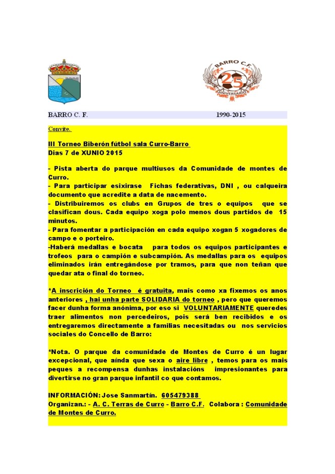 convite torneo biberon