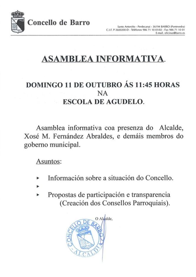 asamblea informativa en agudelo