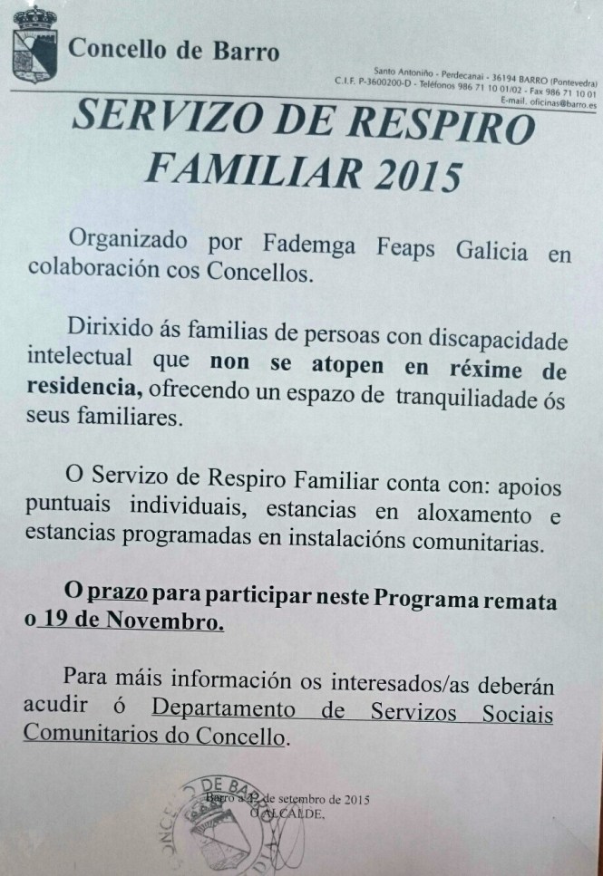 respiro familiar barro