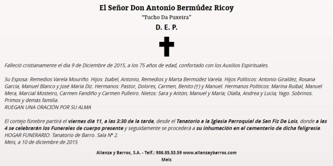 ANTONIO BERMUDEZ RICOY