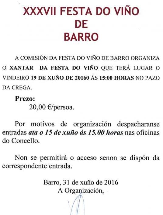 XANTAR FESTA DO VIÑO